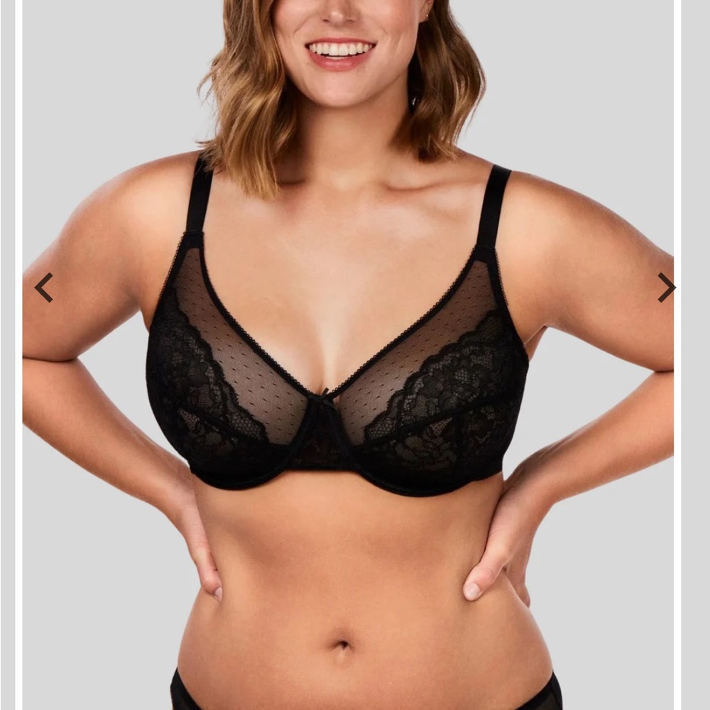 EmpowerWear Minimizer Dark Grey Lace Bra 32DDD